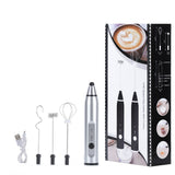 USB Rechargeable Blender Milk Frother 3 Speeds Electric Stainless Steel Handheld Mini Blender Drink Mixer for milk eggs