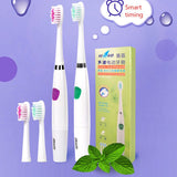 Seago Sonic Electric Toothbrush Whiten Teeth Gums Protection 2 Minutes timer Washable Travel Toothbrush 3 Brush Heads