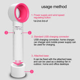 Summer Mini Handheld Fan USB Charging Cooler Ultra-quiet Portable Small Bladeless Fan LED Cooling Fans for Travel Outdoor Office