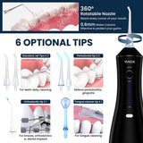 Portable 320ml Oral Irrigator 6 Modes Remove Tartar Dental Water Flosser Waterproof 30-110 PSI Teeth Cleaner 8 Jets USB Recharge