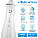 Portable 320ml Oral Irrigator 6 Modes Remove Tartar Dental Water Flosser Waterproof 30-110 PSI Teeth Cleaner 8 Jets USB Recharge