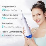 Oral Irrigator USB Rechargeable Dental Water Flosser IPX7 Waterproof 6 Modes 20-180PSI Water Jet 320ml Water Tank Teeth Cleaner