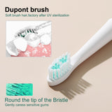 Sonic Whitening Electric Toothbrush USB Wireless Rechargeable 6 Modes Toothbrush 2 in 1 Vibration Facial Cleansing Brush Heads