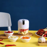 Wireless Food Mixer Mini Electric USB Garlic Chopper Meat Masher Press Vegetable Chili Chopper Press Kitchen Home Masher Machine