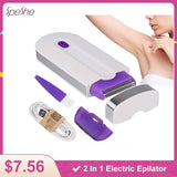SPESHE 2 IN 1 Rechargeable Electric Hair Removal Device Portable Lady Epilator Device Painless Sensor Whole Body Depilador