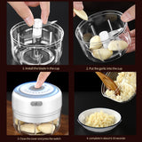 saengQ Mini Electric Garlic Chopper Meat Garlic Masher Garlic Press Vegetable Chili Chopper Press USB Masher Machine for Kitchen