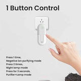 Portable Negative Ion Air Purifier Mini Odor Deodorizer Ionizer LED Lamp Dust Odor Smoke Formaldehyde Removal for Toilet Room