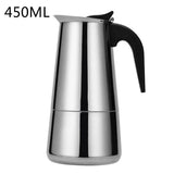 Stainless Steel Kettle Coffee Maker Coffee Brewer Kettle Pot Portable Espresso Moka Pot Pro Barista Pot 100ml/200ml/300ml/450ml