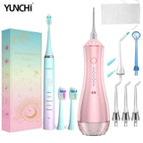Portable 320ml Oral Irrigator 6 Modes Remove Tartar Dental Water Flosser Waterproof 30-110 PSI Teeth Cleaner 8 Jets USB Recharge