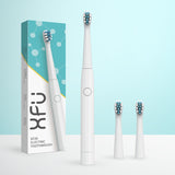 XFU Seago Electric Toothbrush Sonic Adult Battery Teeth Brush Holder with 3 Replacement Brush Heads Waterproof IPX7 Smart Time