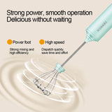 USB Charging Electric Whisk Egg Beater 4-Speed Electric Coffee Mixer Household Milk Shaker Maker Frother Foamer Food Blender