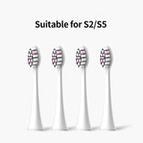 Original Seago 4pcs Brush Head Nozzles Replacements for Electric Sonic Toothbrush SG986/SG987/S2/SX/S5 Gum Health Whitening