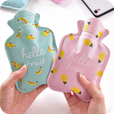 Winter Warmer Bottle Hot Water Hand Warmer Solid Color Thickened Flannel PVC Silicone Rubber Hot Water Bottle Home Accessories