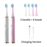 Tongwode 3PCS Sonic Electric Toothbrush IPX7 Waterproof Adult Couple Home Use Soft Bristle Replaceable Tooth Brush Heads