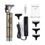 USB Rechargeable Powerful Clipper Beard Electric Hairdresser Razor Barbershop Cordless Close to 0mm T Head Men Haircut Tools