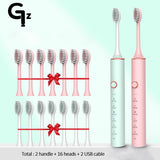 New 2022 N100 Sonic Electric Toothbrush Adult Timer Brush 6 Mode USB Charger Rechargeable Tooth Brushes Replacement Heads Set