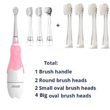 Seago Children Sonic Electric Toothbrush Battery Power LED Light Smart Timer Waterproof IPX7 Replaceable Dupont Brush Head SG513