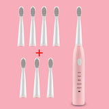 Super Sonic Electric Toothbrush for Adults Kid Smart Timer Whitening IPX7 Waterproof USB Charging with 3 Replaceable Brush Heads