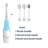 Seago Children Sonic Electric Toothbrush Battery Power LED Light Smart Timer Waterproof IPX7 Replaceable Dupont Brush Head SG513