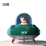 UFO Dual Nozzles Wireless Humidifier Desktop Air Humidifier Cute Planet Bear LED Light Ultrasonic Aroma Essential Oil Diffuser