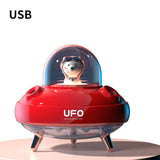 UFO Dual Nozzles Wireless Humidifier Desktop Air Humidifier Cute Planet Bear LED Light Ultrasonic Aroma Essential Oil Diffuser