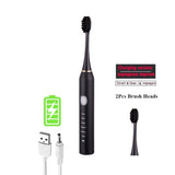 Sonic Electric Toothbrush for Adults Kid 6 Mode Smart Timer Whitening Tooth Brushes IPX7 Waterproof USB Charger Replaceable Head
