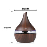Ultrasonic Air Humidifiers 300ML Mini USB Electric Aroma Diffuser Mist Wood Grain Oil Aromatherapy 7 Color Light For Home Office