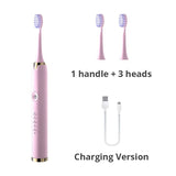 Ultrasonic Electric Toothbrush USB Rechargeable for Adult IPX7 Waterproof Replacement Heads Whitening Teeth Timer Smart Brush