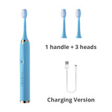 Ultrasonic Electric Toothbrush USB Rechargeable for Adult IPX7 Waterproof Replacement Heads Whitening Teeth Timer Smart Brush