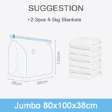 No Pump Needed Vacuum Storage Bags for Clothes Blankets Comforters Sweaters Pillows Home Compression Seal Bags Space Saver Bags