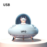 UFO Dual Nozzles Wireless Humidifier Desktop Air Humidifier Cute Planet Bear LED Light Ultrasonic Aroma Essential Oil Diffuser