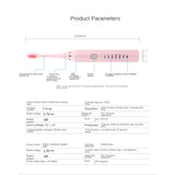 Sonic Electric Toothbrush for Adults Kid 6 Mode Smart Timer Whitening Tooth Brushes IPX7 Waterproof USB Charger Replaceable Head