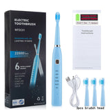 Sonic Electric Toothbrush for Adults 6 Mode Smart Timer Whitening Tooth Brushes IPX7 Waterproof USB Charger 3 Replaceable Head