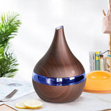 Ultrasonic Air Humidifiers 300ML Mini USB Electric Aroma Diffuser Mist Wood Grain Oil Aromatherapy 7 Color Light For Home Office