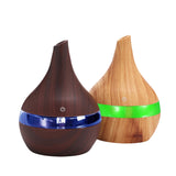 Ultrasonic Air Humidifiers 300ML Mini USB Electric Aroma Diffuser Mist Wood Grain Oil Aromatherapy 7 Color Light For Home Office