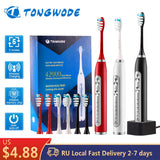 Ultrasonic Electric Toothbrush Wireless Charging for Adult IPX7 Waterproof Replacement Heads Whitening Teeth Timer Smart Brush