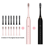 Sonic Electric Toothbrush Ultrasonic Automatic USB Rechargeable IPX7 Waterproof Travel Box Holder Toothbrush Tooth Brush Heads