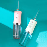 Portable  Oral Irrigator 3 Modes USB Rechargeable Dental Water Jet Water Tank Waterproof Teeth Cleaner Dental Water Jet +1/4 Je