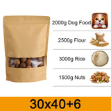 Resealable Kraft Paper Zipper Bags for Nuts Coffee Bean Snacks Tea Gift Transparent Window Waterproof Heat Seal Food Storage Bag