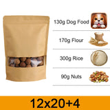 Resealable Kraft Paper Zipper Bags for Nuts Coffee Bean Snacks Tea Gift Transparent Window Waterproof Heat Seal Food Storage Bag
