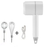 USB 2 In 1 Wireless Electric Garlic Chopper Masher Whisk Egg Beater 3-Speed Control with 2 Mixing Rods Kitchen Handheld Frother