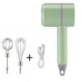 USB 2 In 1 Wireless Electric Garlic Chopper Masher Whisk Egg Beater 3-Speed Control with 2 Mixing Rods Kitchen Handheld Frother