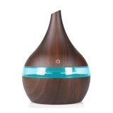 Ultrasonic Air Humidifiers 300ML Mini USB Electric Aroma Diffuser Mist Wood Grain Oil Aromatherapy 7 Color Light For Home Office