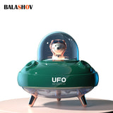 UFO Dual Nozzles Wireless Humidifier Desktop Air Humidifier Cute Planet Bear LED Light Ultrasonic Aroma Essential Oil Diffuser
