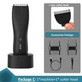 Professional Electric Groin Hair Trimmer Body Groomer for Men IPX6 Waterproof Wet/Dry Clippers Ultimate Male Hygiene Razor Face