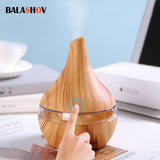Ultrasonic Air Humidifiers 300ML Mini USB Electric Aroma Diffuser Mist Wood Grain Oil Aromatherapy 7 Color Light For Home Office