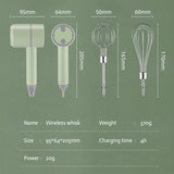 Wireless Food Mixer Electric Milk Frother Egg Beater Bubble Maker Whisk For Coffee Cappuccino Blender Baby Complementary Mixer