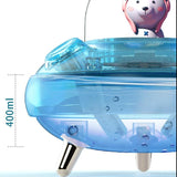 UFO Dual Nozzles Wireless Humidifier Desktop Air Humidifier Cute Planet Bear LED Light Ultrasonic Aroma Essential Oil Diffuser