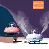 UFO Dual Nozzles Wireless Humidifier Desktop Air Humidifier Cute Planet Bear LED Light Ultrasonic Aroma Essential Oil Diffuser