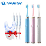 Ultrasonic Electric Toothbrush USB Port Tooth Whitening Kit With LED Accelerator Llight 35% Peroxide Gels Home Use Equipment